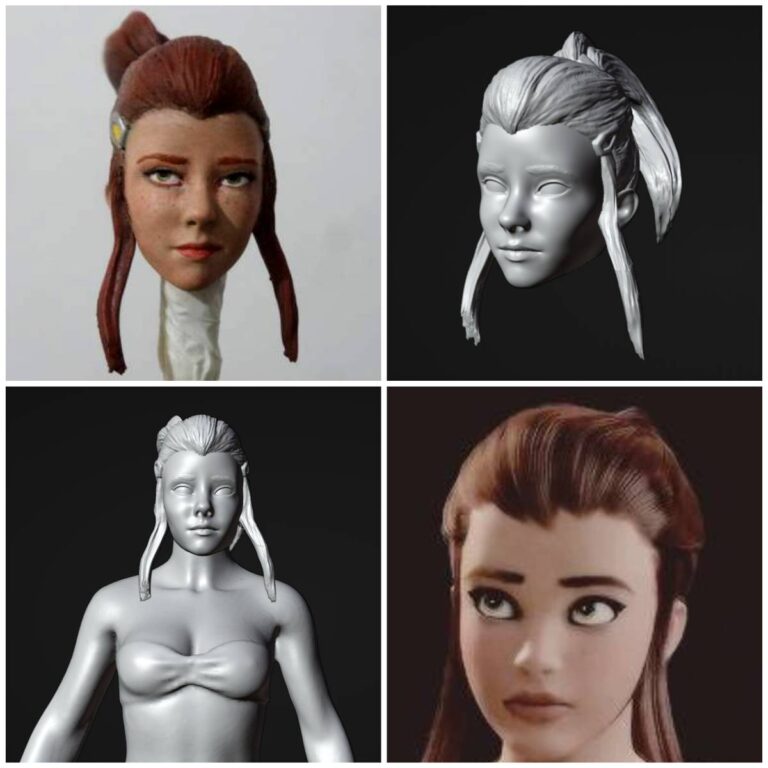 Brigitte 1/6 Head Sculpt from Overwatch Video Game for One Sixth Scale Action Figure