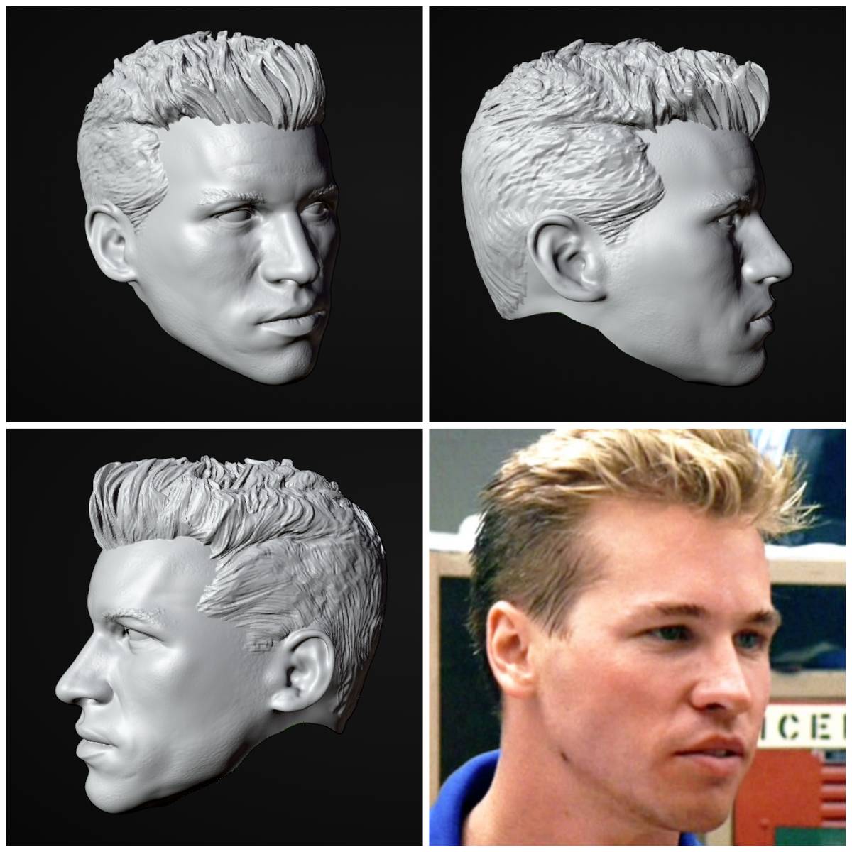 Val Kilmer 1/6 Head Sculpt as Iceman from Top Gun One Sixth Scale 12  Action Figure