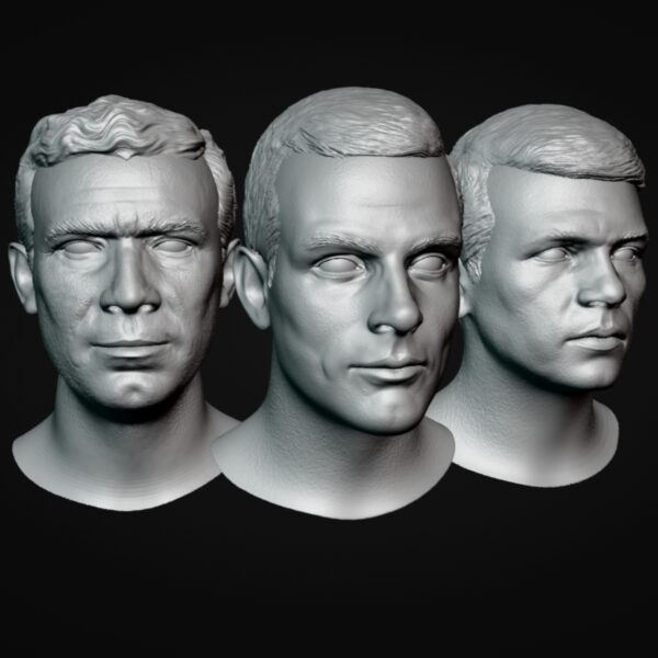 onesixth-1-6-headsculpt-commission-kubrick-2001-odyssey-astronauts-heywood-bowman-poole