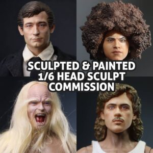 Custom 1/6 head sculpt commission featuring fully sculpted and hand-painted collectible heads by Carlo EzOneSixth Voigt.