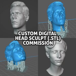 Digital 1/6 custom head sculpt STL commission for 3D printing by sculptor Carlo EzOneSixth Voigt.
