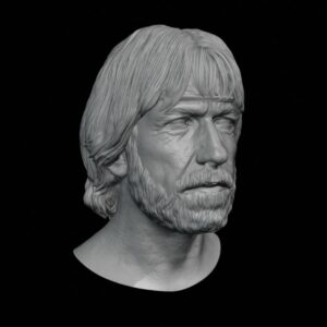 1/6 custom head sculpt of Chuck Norris (Colonel James Braddock) from The Delta Force — highly detailed sculpted hair version by Carlo EzOneSixth Voigt